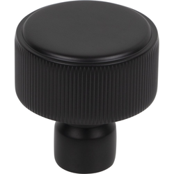 Top Knobs Dempsey Flat Black Round Cabinet Knob, 1-1/4" Diameter x 1-1/4" Projection