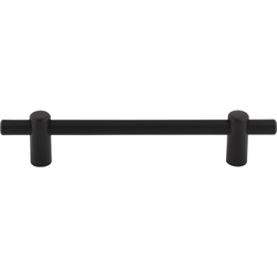 Top Knobs Dempsey 5-1/16" Center to Center Flat Black Cabinet Pull, 7" Length x 3/8" Width x 1-3/8" Projection