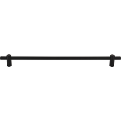 Top Knobs Dempsey 12" Center to Center Flat Black Cabinet Pull, 14" Length x 3/8" Width x 1-3/8" Projection