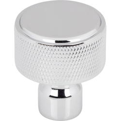 Top Knobs Garrison Polished Chrome Round Cabinet Knob, 1-1/8" Diameter x 1-1/8" Projection