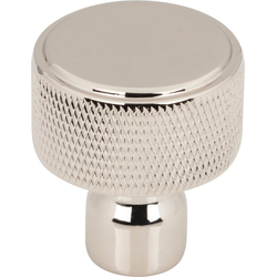 Top Knobs Garrison Polished Nickel Round Cabinet Knob, 1-1/8" Diameter x 1-1/8" Projection