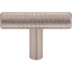 Top Knobs Prestwick Brushed Satin Nickel T-Shape Cabinet Knob, 2" Length x 1/2" Width x 1-3/8" Projection