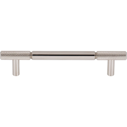 Top Knobs Prestwick 5-1/16" Center to Center Polished Nickel Cabinet Pull, 6-5/8" Length x 1/2" Width x 1-3/8" Projection