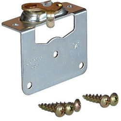 1032 Side Mount Hanger Plate for 3/4" Door Thickness, using 111 Series Track, Hanger Not Included, Zinc/Brass/White