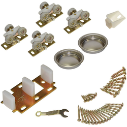 26% OFF 138F Series Hardware Set for 1-3/8" Bypass Doors, 200 Lb Capacity, Brass/Aluminum