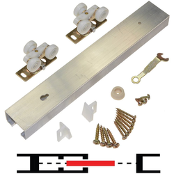 13% OFF 100PD Single Pocket Door Hardware and 60" Length Track Set, 125 Lb Rated, Mill Aluminum