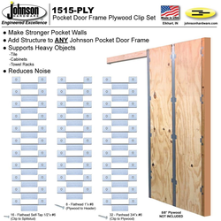 1515 PLY Pocket Door Frame Reinforcement Clip Set for 3/4" Plywood, Aluminum