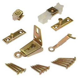 1700 Series Bifold Pivot Hinge Hardware Set for Folding Door, 40 Lb Capacity, Burnished Brass