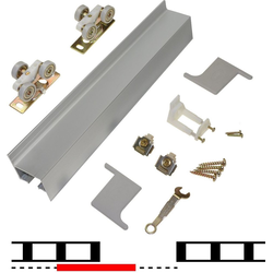8% OFF 2610 72" Length Bypass Mill Aluminum Track and Single Door Hardware Set , 200 Lb Capacity