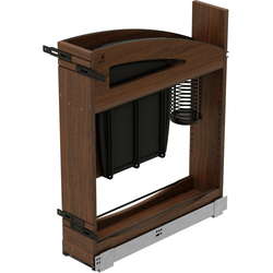 Craftsman 5-15/16" Width x 21-21/32" Depth x 25-5/8" Height Base Cabinet Pullout Organizer with Knife Block, Clear Coat Walnut/Black Accents