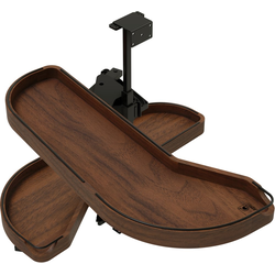 Craftsman Girasolo Blind Cabinet Right Corner Organizer for 12" Face Frame-13-1/2" Frameless Opening Width x 18-1/2" Height Floor/Ceiling Mounted, Clear Coat Walnut/Black Accents