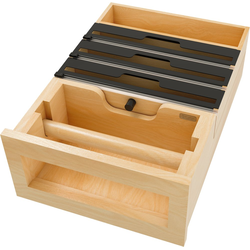 RVS Tiered Paper Towel with Cutter Drawer Replacement for 15" Cabinet Opening Width, Requires Minimum 21-3/4" Depth x 7-1/2" Height, Clear Coat Maple