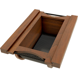 RVS Wood/Stainless Steel Produce Pullout Baskets with Wood Slides for 12" Width x 21-3/4" Depth x 9-1/2" Height Minimum Cabinet Opening, Clear Coat Walnut/Black Accents