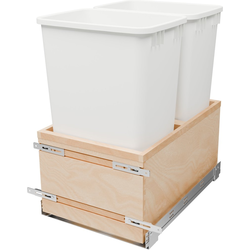 Value Line Maple Soft Close Pullout Double 50 Quart Waste Container for 14-1/2" Width x 21-1/2" Depth x 23-17/32" Height Minimum Opening, Clear Coat