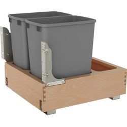 22% OFF Value Line Maple Soft Close Pullout Double 32 Quart Waste Container (Silver) for 20-1/2" Width x 21-3/4" Depth x 19-3/4" Height Minimum Opening, Clear Coat