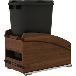 28% OFF Craftsman Soft Close Single 50 Quart (Black) Waste Bin Pullout for 12" Width x 22-1/4" Depth x 24-3/4" Height Minimum Opening, Clear Coat Walnut/Black Accents