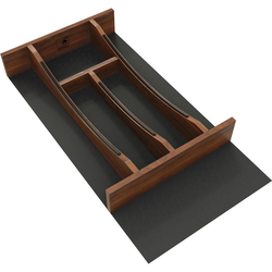 Craftsman Collection 10-1/4" Width X 19-1/2" Depth x 2-11/32" Height Solid Walnut Cutlery Drawer Insert with Black Accents, Trimmable to 8-1/4" Width x 16-3/8" D