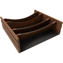 Craftsman 19-1/4" Width x 19-3/4 Depth x 5-31/32" Height Deep Drawer Adjustable Drop-in Divider, Trimmable to 16-1/4" Width x 19-21/32" D, Clear Coat Walnut/Black Accents