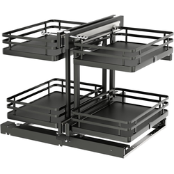 Elite Unhanded (L or R) Blind Corner Optimizer for Minimum 15" Width x 22-5/8" Depth x 21-1/4" Height Cabinet Opening, Orion Gray