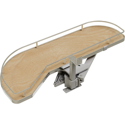 Girasolo Blind Cabinet Right Corner Organizer for 12" Opening Width x 10-1/2" Height Floor Mounted, Maple Melamine/Chrome
