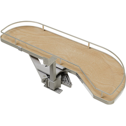 Girasolo Blind Cabinet Left Corner Organizer for 12" Opening Width x 10-1/2" Height Floor Mounted, Maple Melamine/Chrome