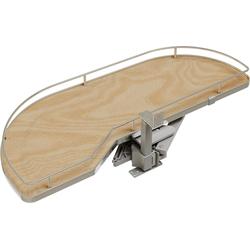 Girasolo Blind Cabinet Right Corner Organizer for 15" Opening Width x 10-1/2" Height Floor Mounted, Maple Melamine/Chrome