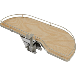 Girasolo Blind Cabinet Left Corner Organizer for 15" Opening Width x 10-1/2" Height Floor Mounted, Maple Melamine/Chrome