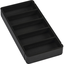 Edge 3242-16 5-Space Storage Tray Insert, 6-3/8" Width x 13-1/16" Depth x 1-5/8" Height, Edge 16" Depth, Frame Required, Warm Gray