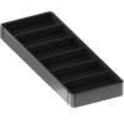 Edge 3242-20 5-Space Storage Tray Insert, 6-3/8" Width x 16-7/32" Depth x 1-5/8" Height, Edge 20" Depth, Frame Required, Warm Gray