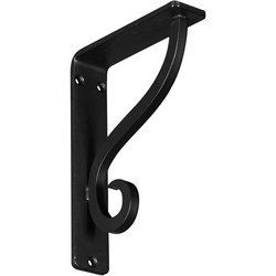 Ashford 1.5"W x 5.5"D x 8"H Countertop Bracket, Iron/Steel Powder Coated Black