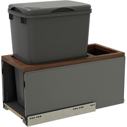 LegraBox 10-1/2" Width x 22" Depth x 20-1/2" Height Soft Close Waste Pullout, including 1-32Quart Gray Bin, Blum Slides, Clips, and Door Mount Brackets