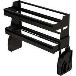 Pull-Down Wall Cabinet Two Tier Organizer for Cabinet Width 20" to 34-3/4", 9-27/32" Depth x 24-23/32" Height, No Shelves Included, Side Mounted, Black