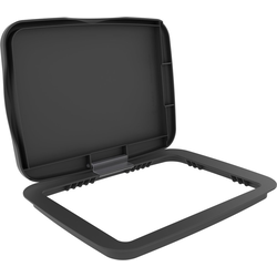 3550 35 Quart or 50 Quart Waste Container Lid, 10-7/16" Width x 14-3/16" Depth (Bi-Directional) x 1-21/32" Height, Orion Gray