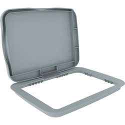 3550 35 Quart or 50 Quart Waste Container Lid, 10-7/16" Width x 14-3/16" Depth (Bi-Directional) x 1-21/32" Height, Gray