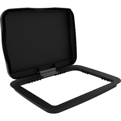 3550 35 Quart or 50 Quart Waste Container Lid, 10-7/16" Width x 14-3/16" Depth (Bi-Directional) x 1-21/32" Height, Black