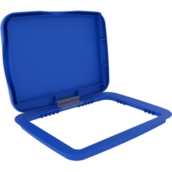 3550 35 Quart or 50 Quart Waste Container Lid, 10-7/16" Width x 14-3/16" Depth (Bi-Directional) x 1-21/32" Height, Blue