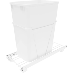27% OFF RVS Bottom-Mount Wire Roll-out 32 Quart Waste Bin, Required Opening 10" Width x 22-1/8" Depth x 20-13/32" Height, White