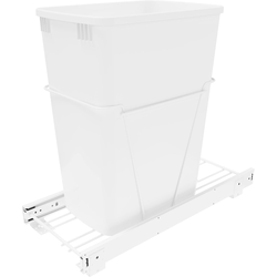 28% OFF RVS Soft Close Bottom-Mount Wire Roll-out 32 Quart Waste Bin, Required Opening 10" Width x 22-1/8" Depth x 20-13/32" Height, White