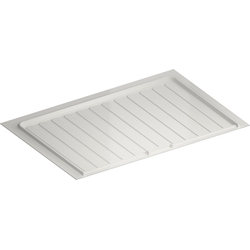 SBDT Polymer Trim-to-Fit Drip Tray for Sink Bases, 32-1/2" to 34-1/2" Width x 21-1/2 to 23-1/4" Depth x 3/4" Height, White