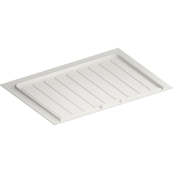 SBVDTF Flexible Thermoplastic Trim-to-Fit Drip Tray for Vanity Sink Bases, 25-1/2" to 28-1/2" Width x 18-1/2 to 20-1/4" Depth x 3/4" Height, White
