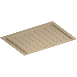 SBVDTF Flexible Thermoplastic Trim-to-Fit Drip Tray for Vanity Sink Bases, 25-1/2" to 28-1/2" Width x 18-1/2 to 20-1/4" Depth x 3/4" Height, Almond