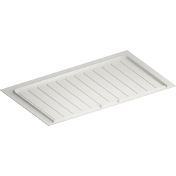 SBVDTF Flexible Thermoplastic Trim-to-Fit Drip Tray for Vanity Sink Bases, 31-1/2" to 34-1/2" Width x 18-1/2 to 20-1/4" Depth x 3/4" Height, White