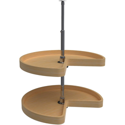 22% OFF Wood Classic 2-Shelf 32" Diameter Kidney Shape Lazy Susan, 26-32" Height, Clear Coat Maple