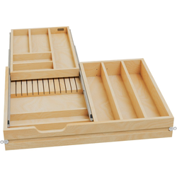 RVS 2-Tier Cutlery/Utility Drawer Replacement for 27" Face-Frame Cabinet Opening Width, Requires Minimum 22-1/4" Depth x 4-1/2" Height, Clear Coat Maple