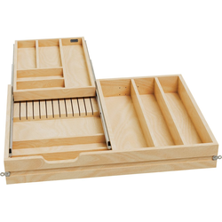 RVS 2-Tier Cutlery/Utility Drawer Replacement for 28-1/2" Frameless Cabinet Opening Width, Requires Minimum 21-3/4" Depth x 4-1/2" Height, Clear Coat Maple