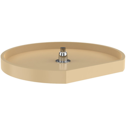 6221 Single Bottom-Mount 20" Diameter "D" Shape Lazy Susan Set, 26" to 32" Height, Almond Polymer