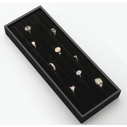 28% OFF CVJD Series 11-5/8" Width x 4-1/4" Depth x 1-1/4" Height Drop-In Jewelery Organizer, Black Wood/Velvet