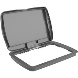 3550 Silver 32 Quart Waste Container Lid, 9-5/16" Width x 13-3/4" Depth (Bi-Directional) x 1-21/32" Height