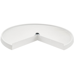 6901 24" Diameter Pie Cut Single Lazy Susan Shelf Only-Bearing Sold Separately, White Polymer