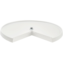 6901 28" Diameter Pie Cut Single Lazy Susan Shelf Only-Bearing Sold Separately, White Polymer
